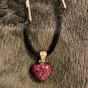 Heart Pendant with Pink and Silver Accents